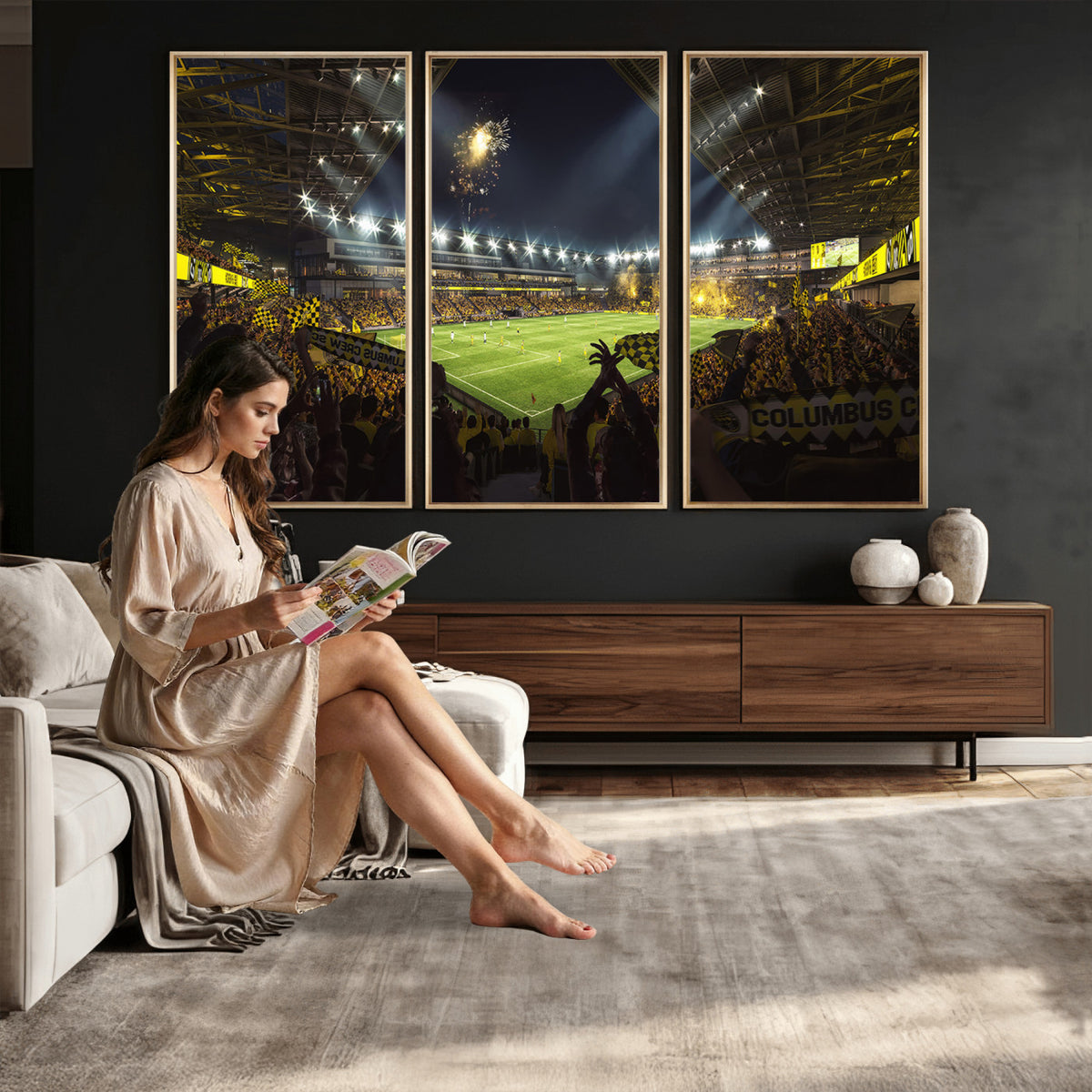 51122-MGV-CV-36X24 - Columbus Crew Soccer Team Print - Columbus Crew Stadium Wall Art Canvas Print