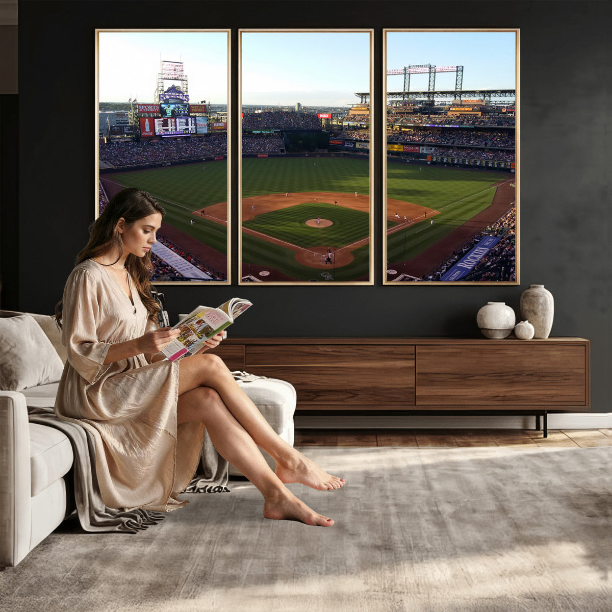 21638-MGV-CV-36X24 - Colorado Rockies Coors Field Wall Art Canvas Print, MLB Baseball Stadium