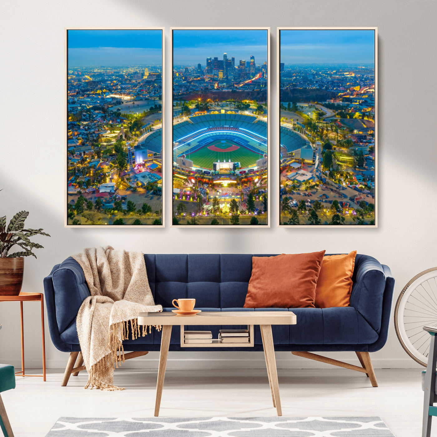 MGV-FC-48X32-3P - Los Angeles Dodgers Wall Art Canvas, Dodger Stadium Wall Art Canvas Print - MLB Baseball Stadium
