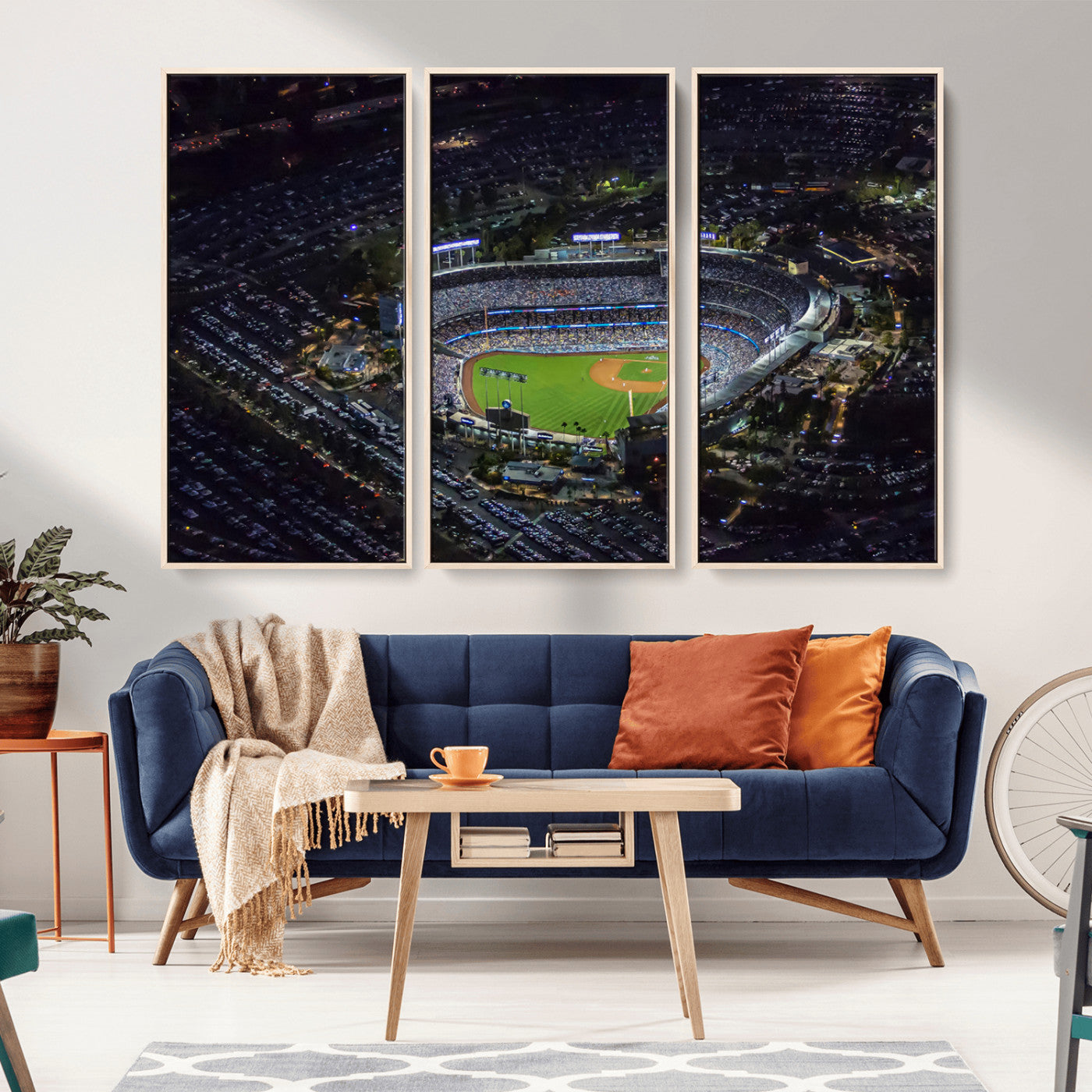 MGV-FC-48X32-3P - Los Angeles Dodgers Dodger Stadium Wall Art Canvas Print - MLB Baseball Stadium