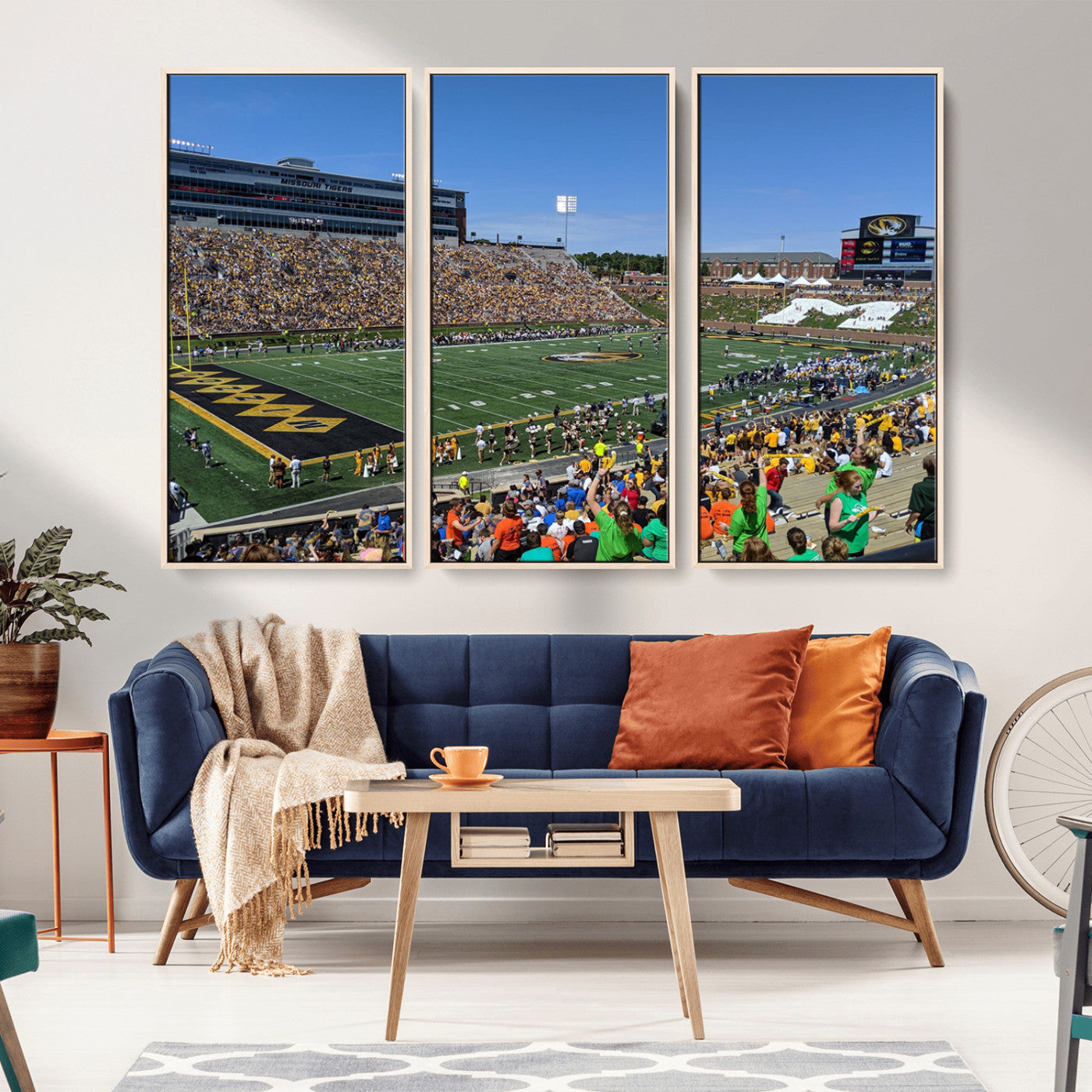 MGV-FC-48X32-3P - University of Missouri Tigers Football Team Print - Columbia Faurot Field Memorial Stadium Wall Art