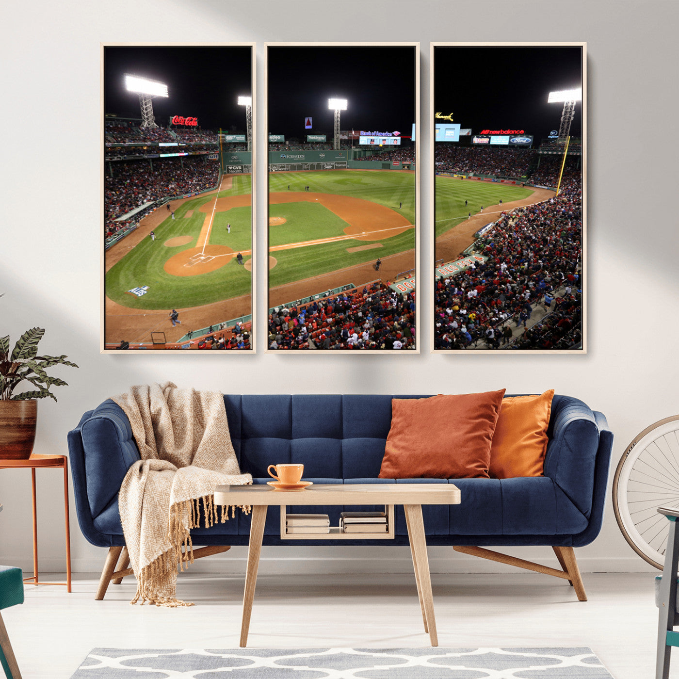 MGV-FC-48X32-3P - Boston Red Sox Baseball Team Print - Massachusetts Fenway Park Stadium Wall Art Canvas Print
