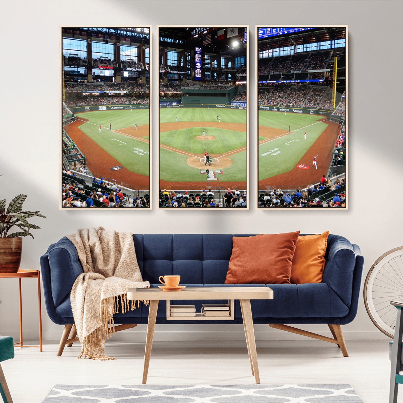 MGV-FC-48X32-3P - Texas Rangers Baseball Team Print - Arlington Globe Life Field Stadium Canvas Print Wall Art