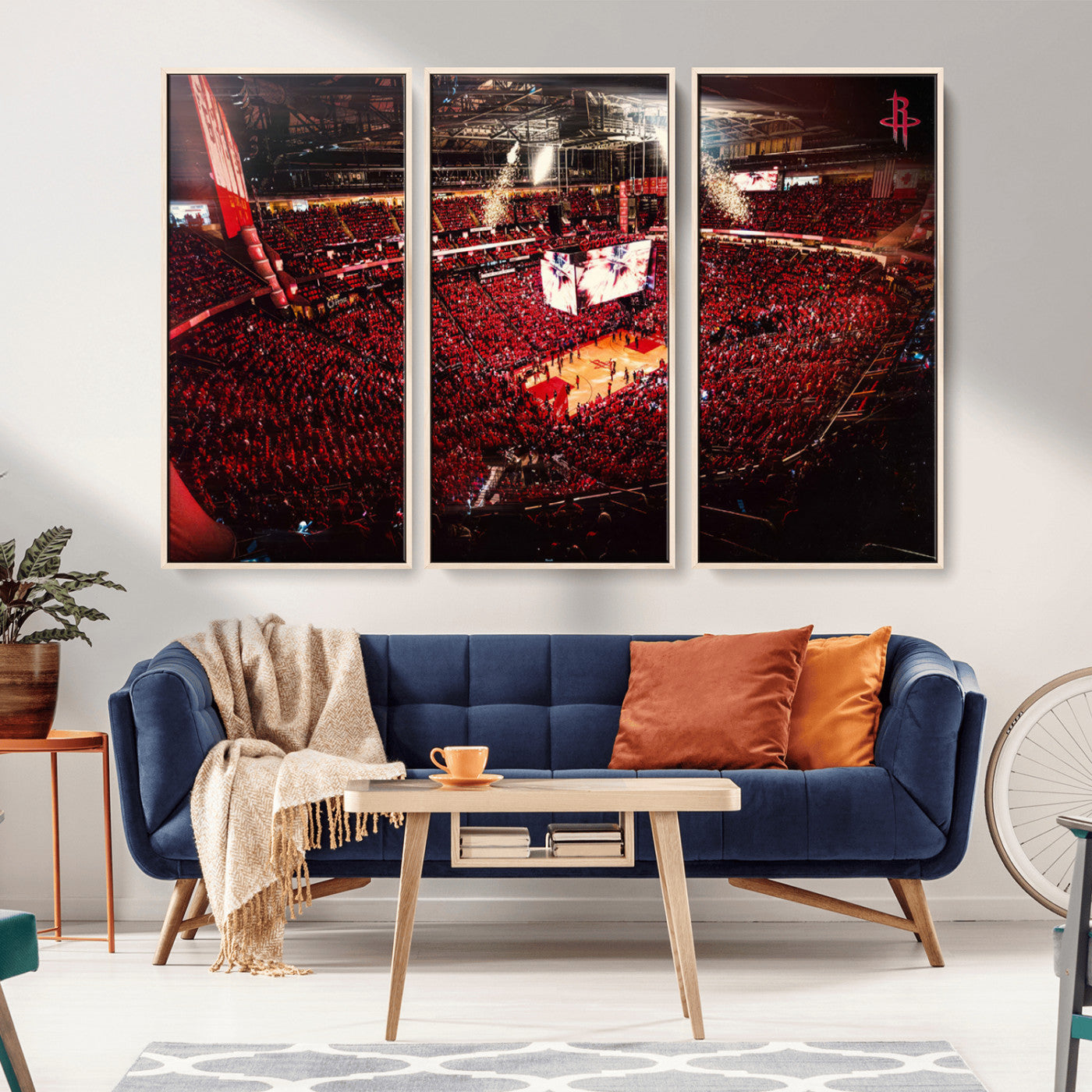 MGV-FC-48X32-3P - Houston Rockets Basketball Team Print Canvas- Houston Toyota Center Stadium Wall Art Canvas Print