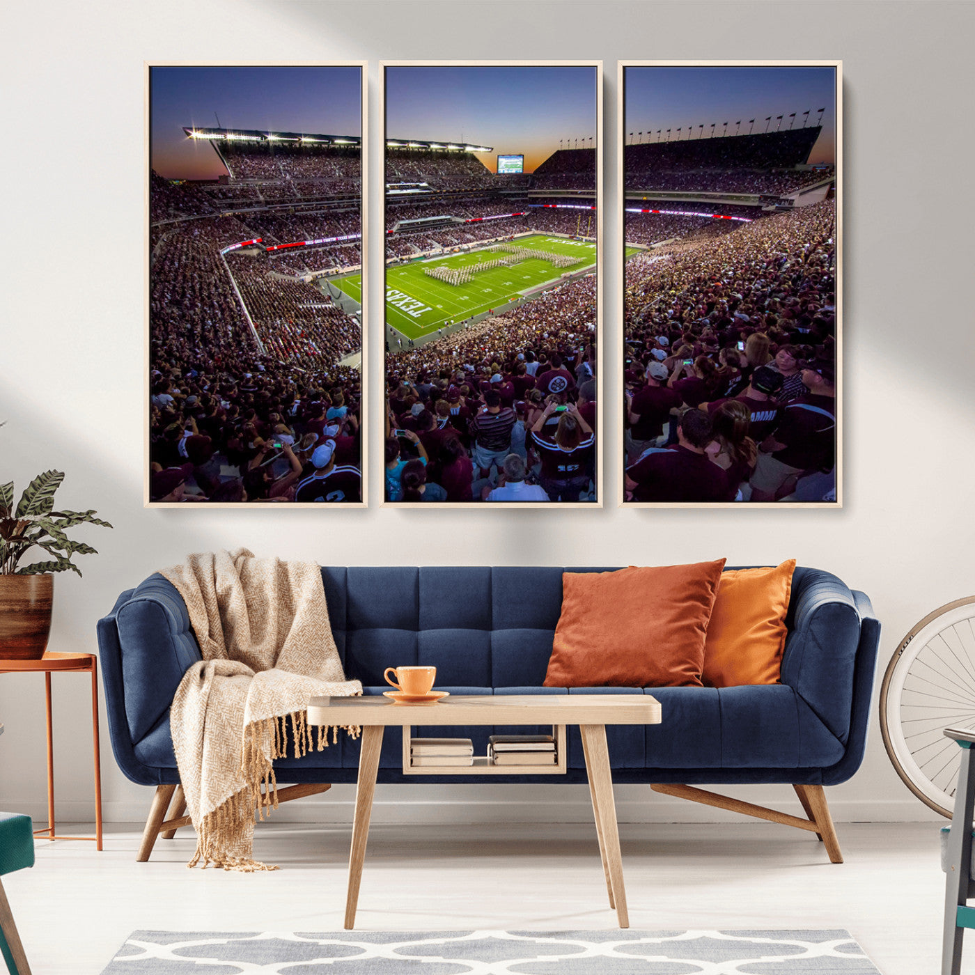 MGV-FC-48X32-3P - Texas A&M University Aggies Football Team Print - College Station Kyle Field Stadium Wall Art Canvas