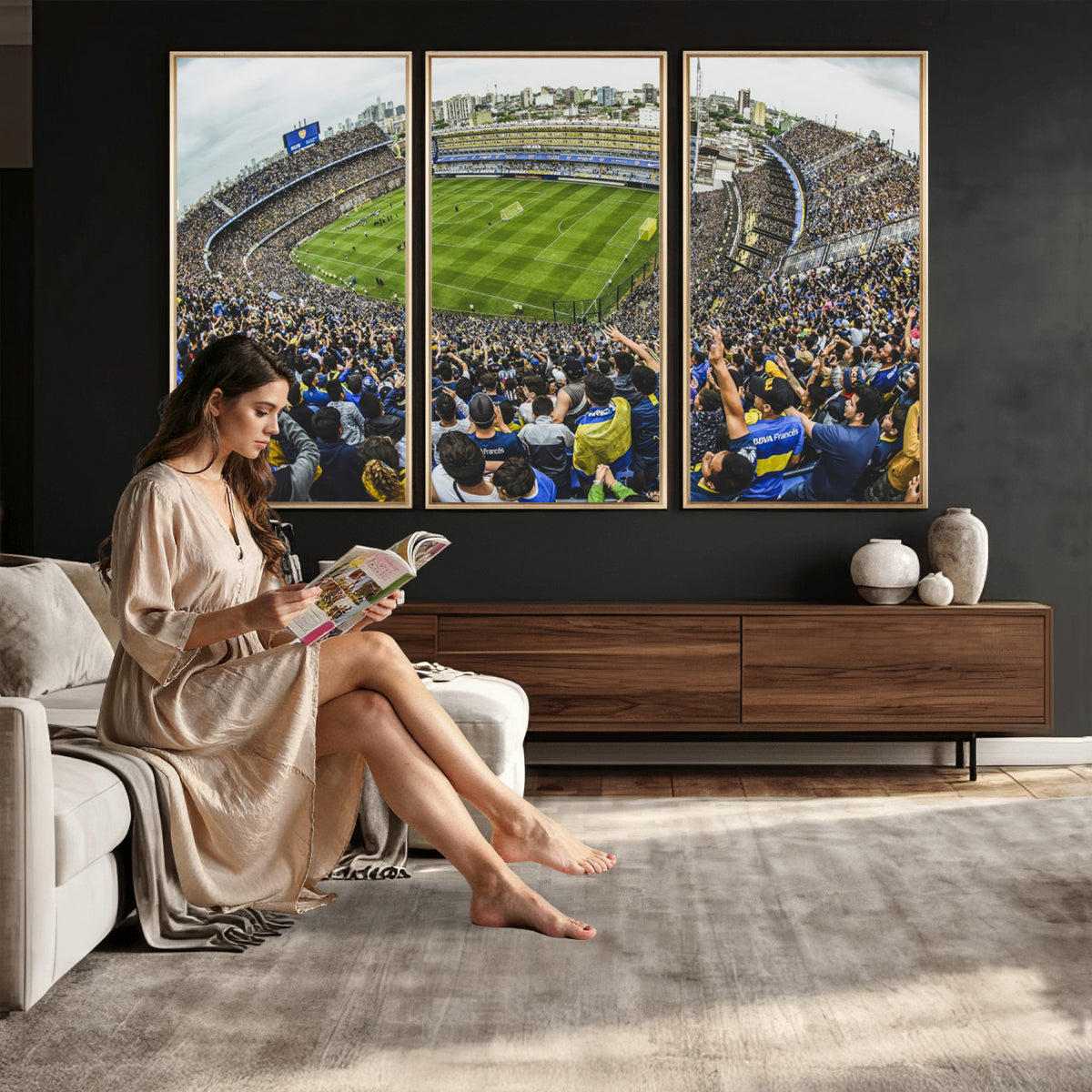 63839-MGV-CV-36X24 - Boca Juniors Soccer Team Print Wall Art, Buenos Aires Bombonera Stadium