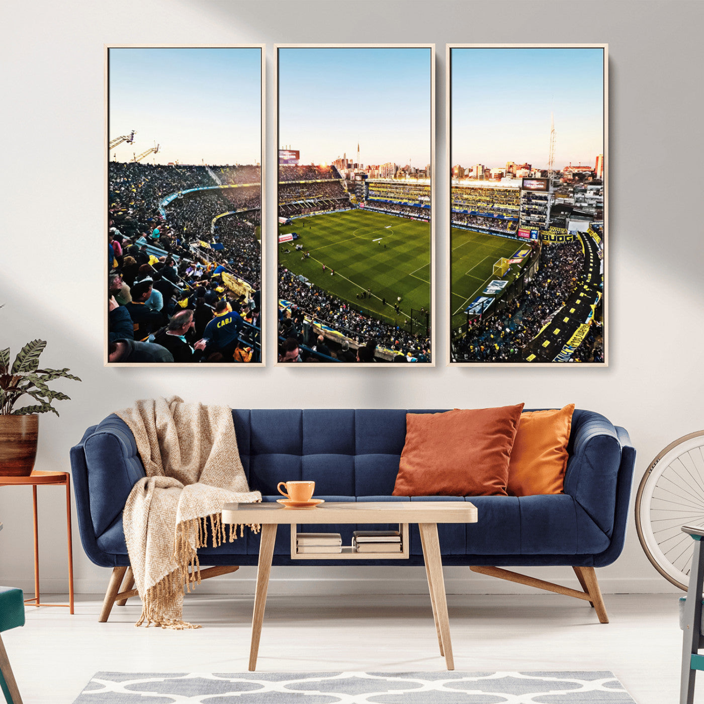 MGV-FC-48X32-3P - Boca Juniors Soccer Team Print - Buenos Aires Bombonera Stadium Wall Art Canvas Print