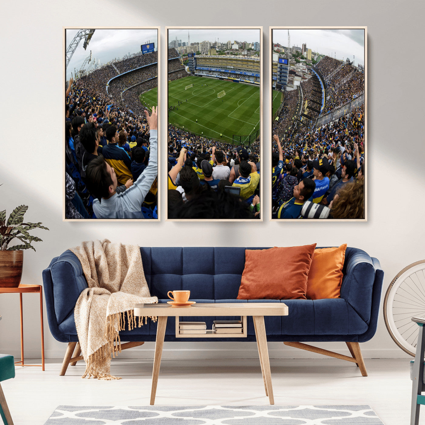 MGV-FC-48X32-3P - Boca Juniors Soccer Team Print - Buenos Aires Bombonera Stadium Wall Art Canvas Print