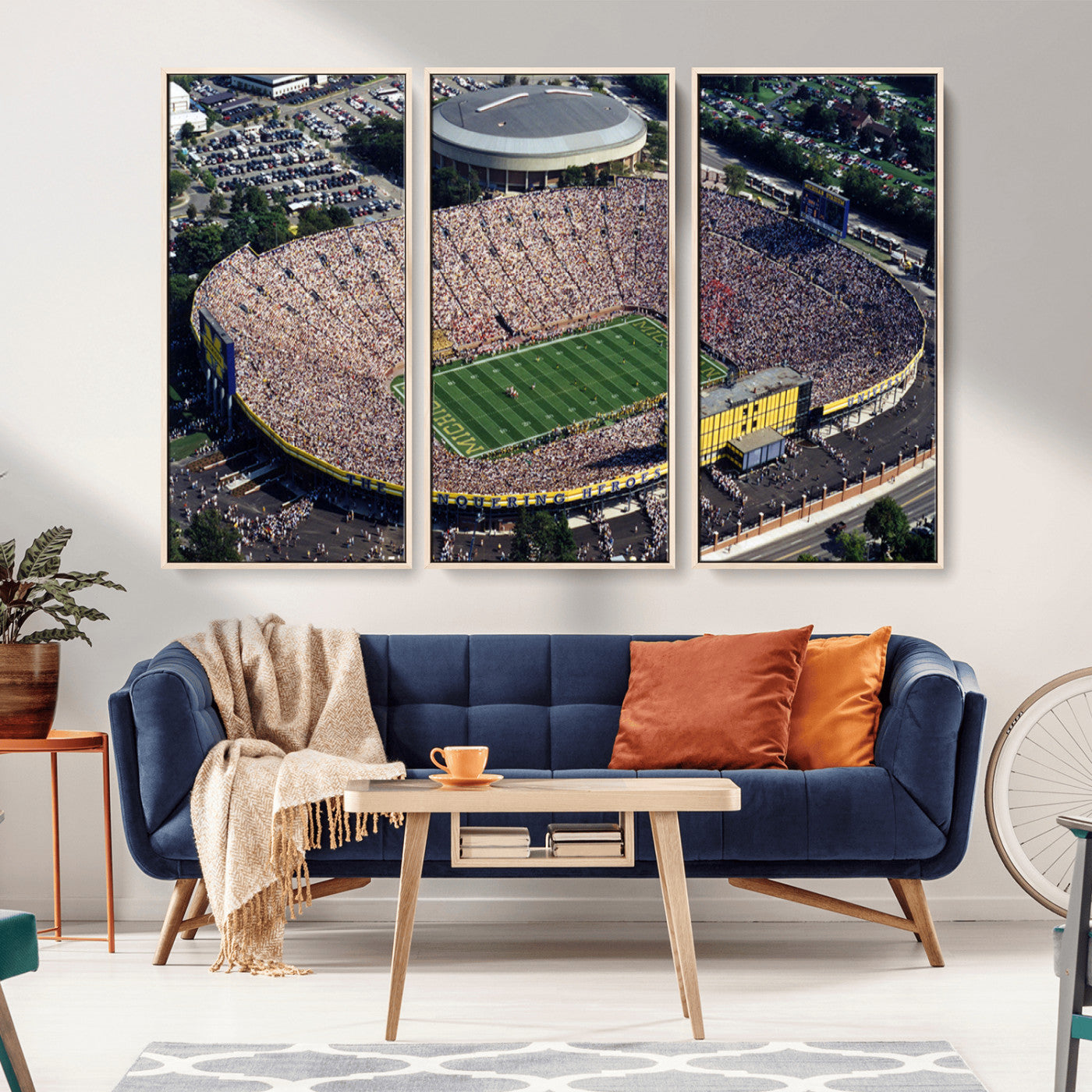 MGV-FC-48X32-3P - Michigan Wolverines Football Team Print - Ann Arbor Michigan Stadium Print, Michigan Wolverines