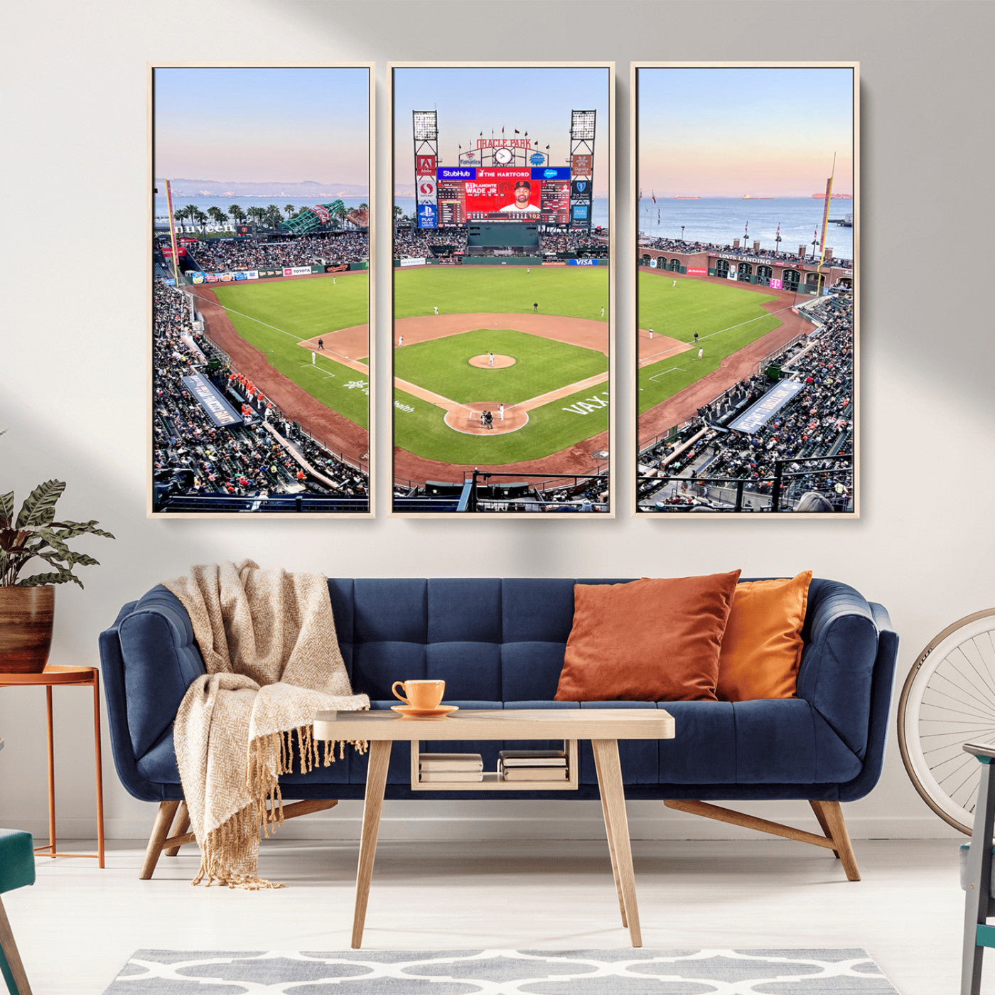 MGV-FC-48X32-3P - San Francisco Giants Baseball Team Print - Oracle Park Stadium Wall Art Canvas Print
