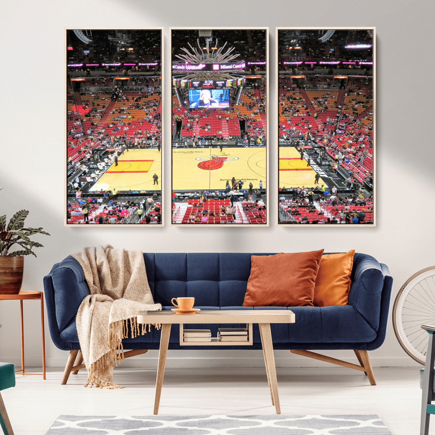 MGV-FC-48X32-3P - Miami Heat Basketball Team Print Wall Art- Kaseya Center Stadium Wall Art Canvas Print