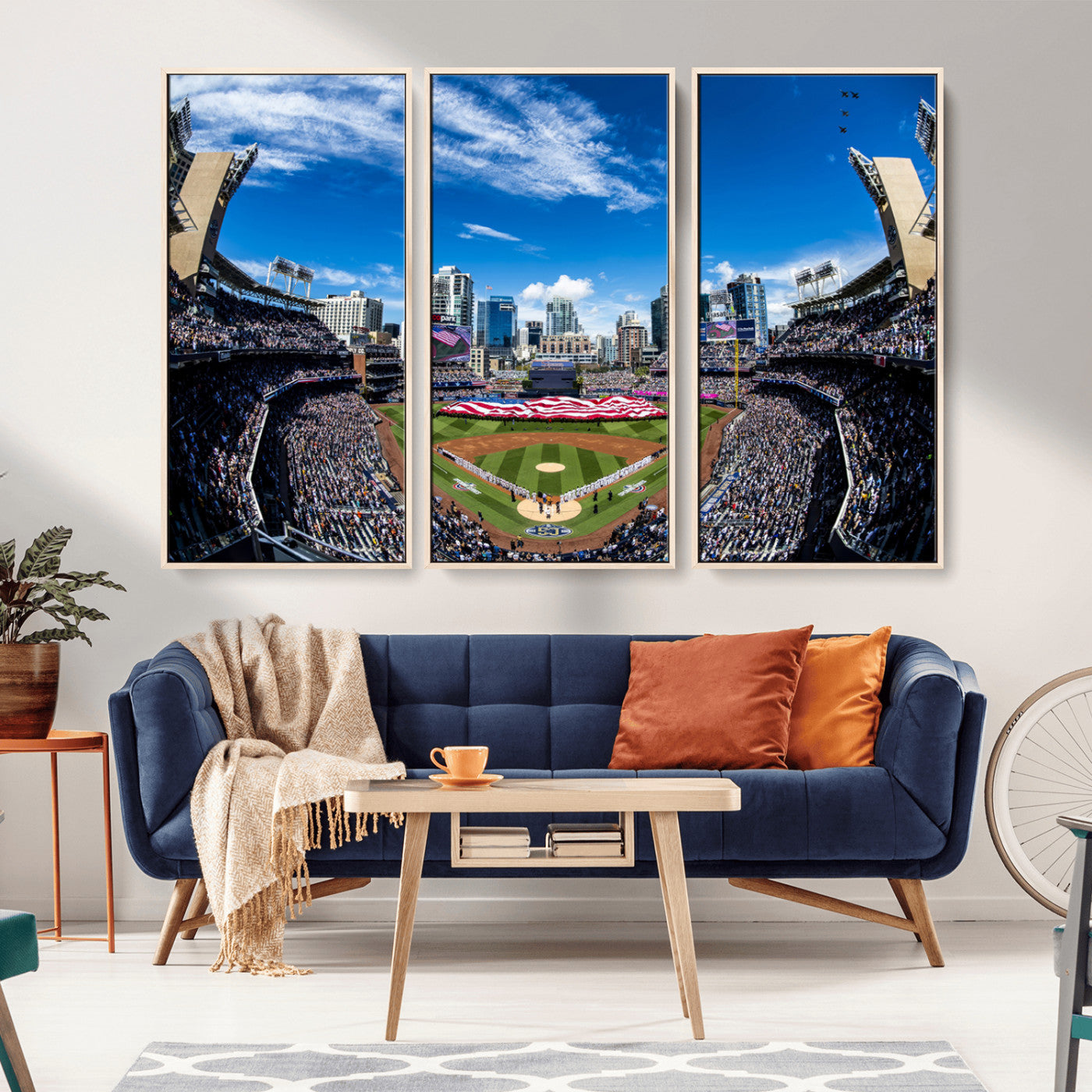 MGV-FC-48X32-3P - San Diego Padres Baseball Team Print - Petco Park Stadium Wall Art Canvas Print