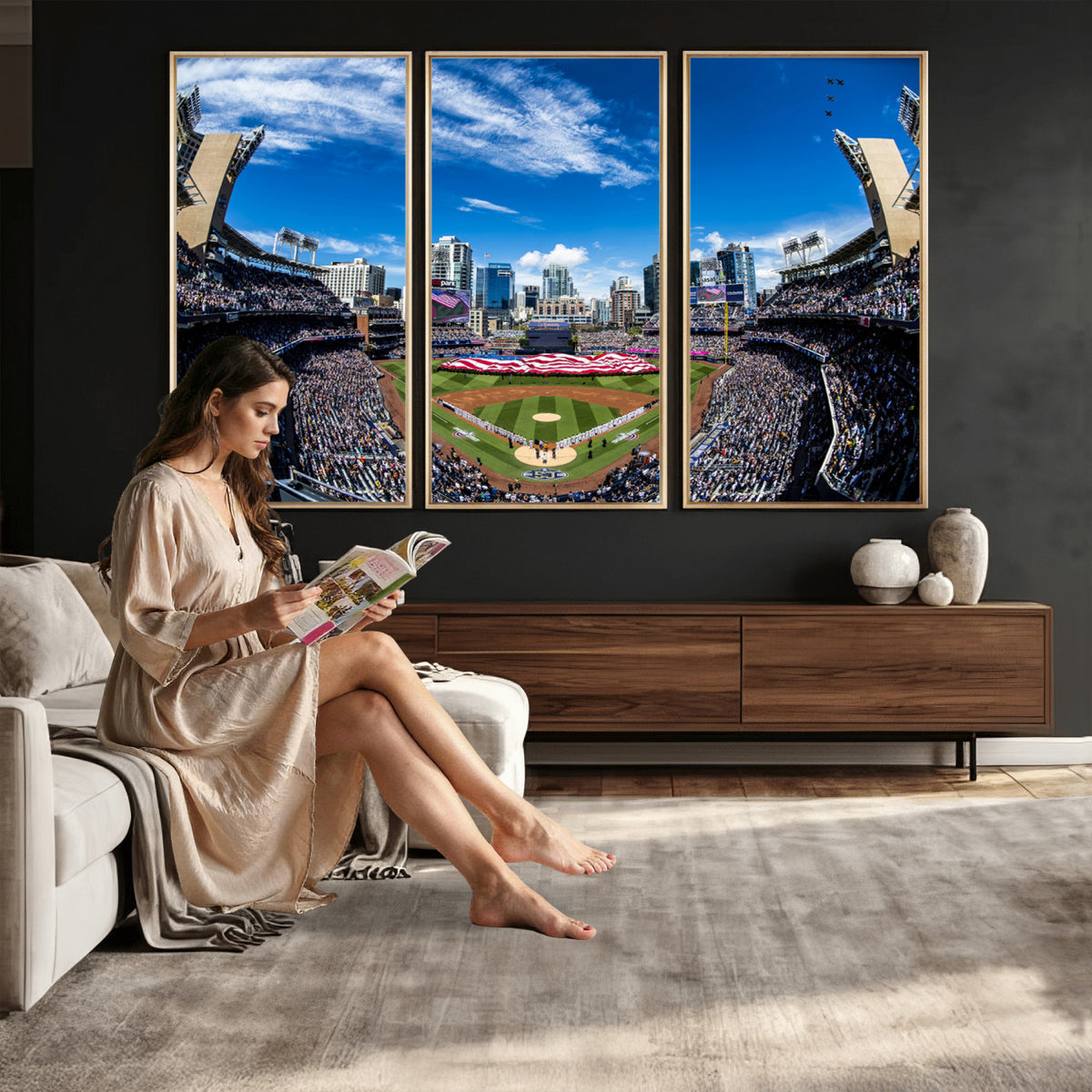 52297-MGV-CV-36X24 - San Diego Padres Baseball Team Print, Petco Park Stadium