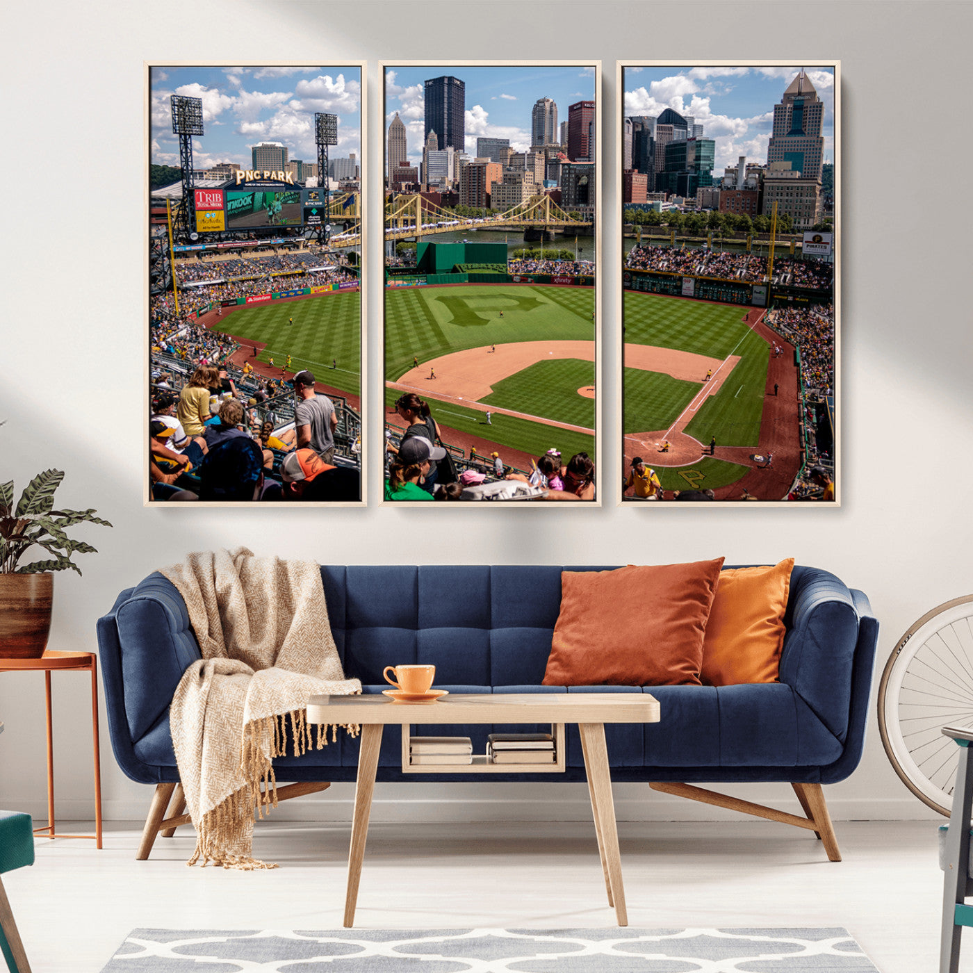 MGV-FC-48X32-3P - Pittsburgh Pirates Baseball Team Print - PNC Park Stadium Wall Art Canvas Print - Ready to Hang