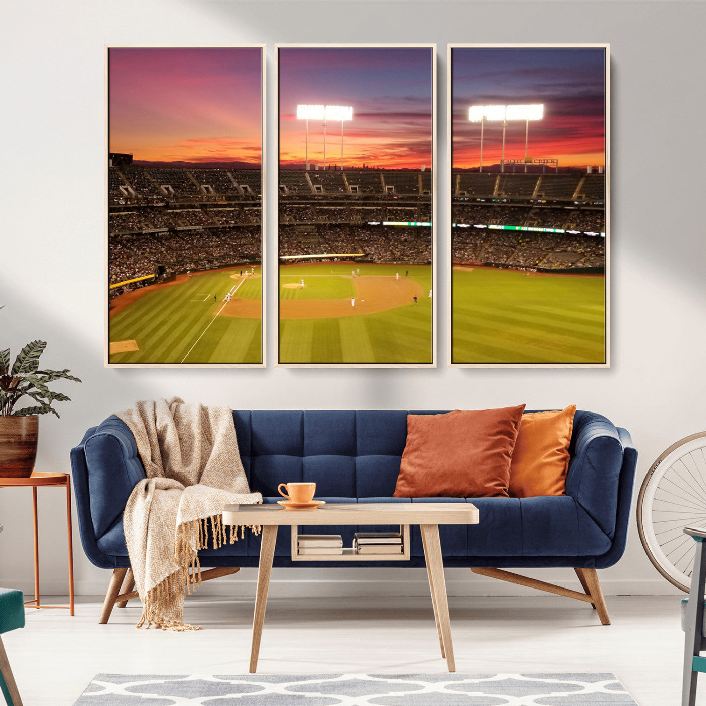 MGV-FC-48X32-3P - Oakland Athletics Baseball Team Print - Oakland Coliseum Stadium Wall Art Canvas Print