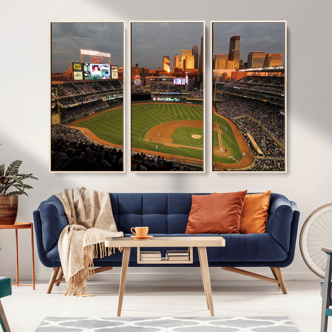 MGV-FC-48X32-3P - Minnesota Twins Baseball Team Print - Minneapolis Target Field Stadium Wall Art Canvas Print
