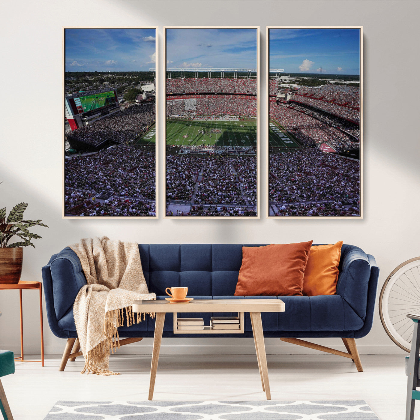 MGV-FC-48X32-3P - South Carolina Gamecocks Football Team Print - Columbia Williams-Brice Stadium Wall Art Canvas Print