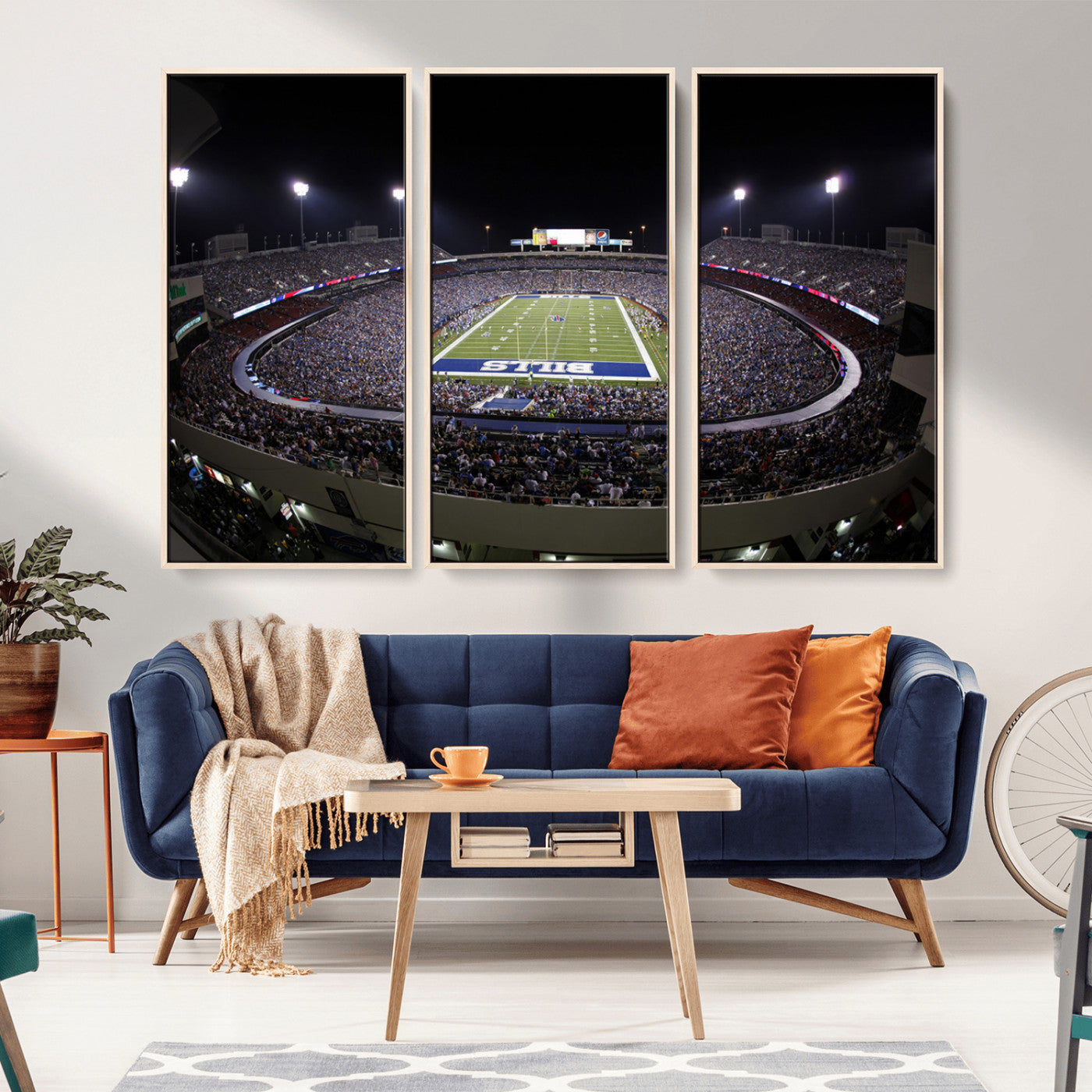 MGV-FC-48X32-3P - Buffalo Bills NFL Football Team Print - Buffalo Highmark Stadium Wall Art Canvas Print