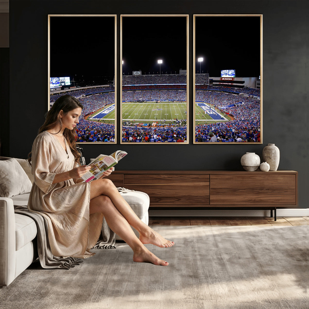 59036-MGV-CV-36X24 - Buffalo Bills Wall Art, Buffalo Bills Stadium Canvas Print for Sports Decor