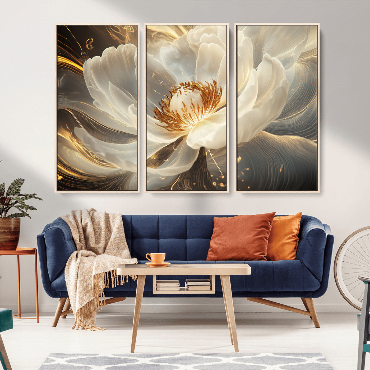 MGV-FC-48X32-3P - Abstract Floral Wall Art Canvas Print