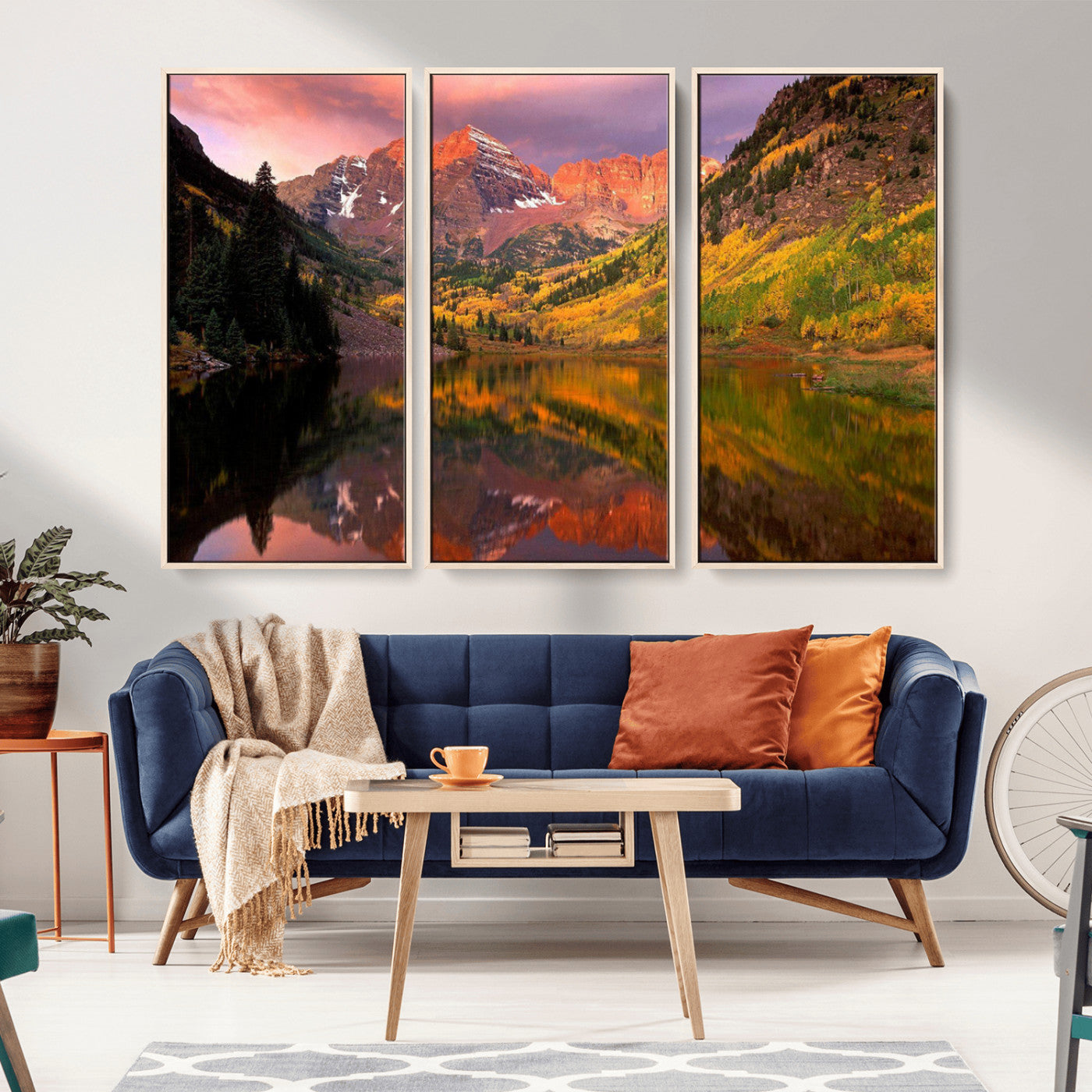 86946-MGV-CV-36X24-Colorado Rockies Mountain Sunset Wall Art | Ready to Hang and Framed | Scenic Nature Landscape