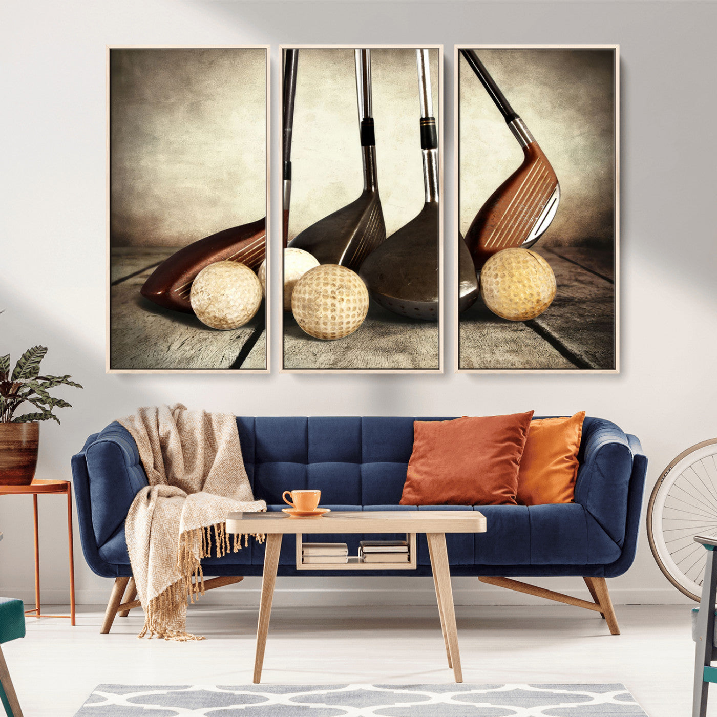 MGV-FC-48X32-3P - Vintage Golf Ball Art | Golf Decor for Man Cave or Office | Ready to Hang and Framed