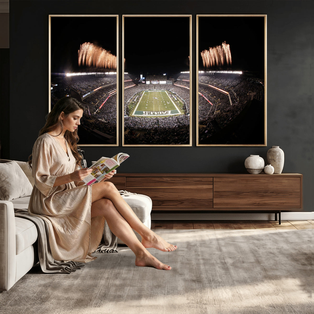 48893-MGV-CV-36X24 - Eagles Field Stadium Wall Art, Lincoln Financial Field