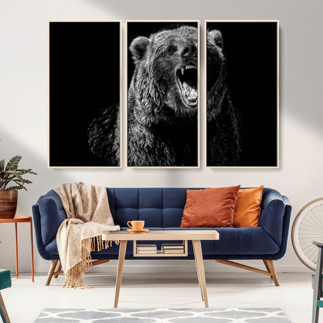 Bear Canvas Print, Wildlife Wall Art for Cabin Decor