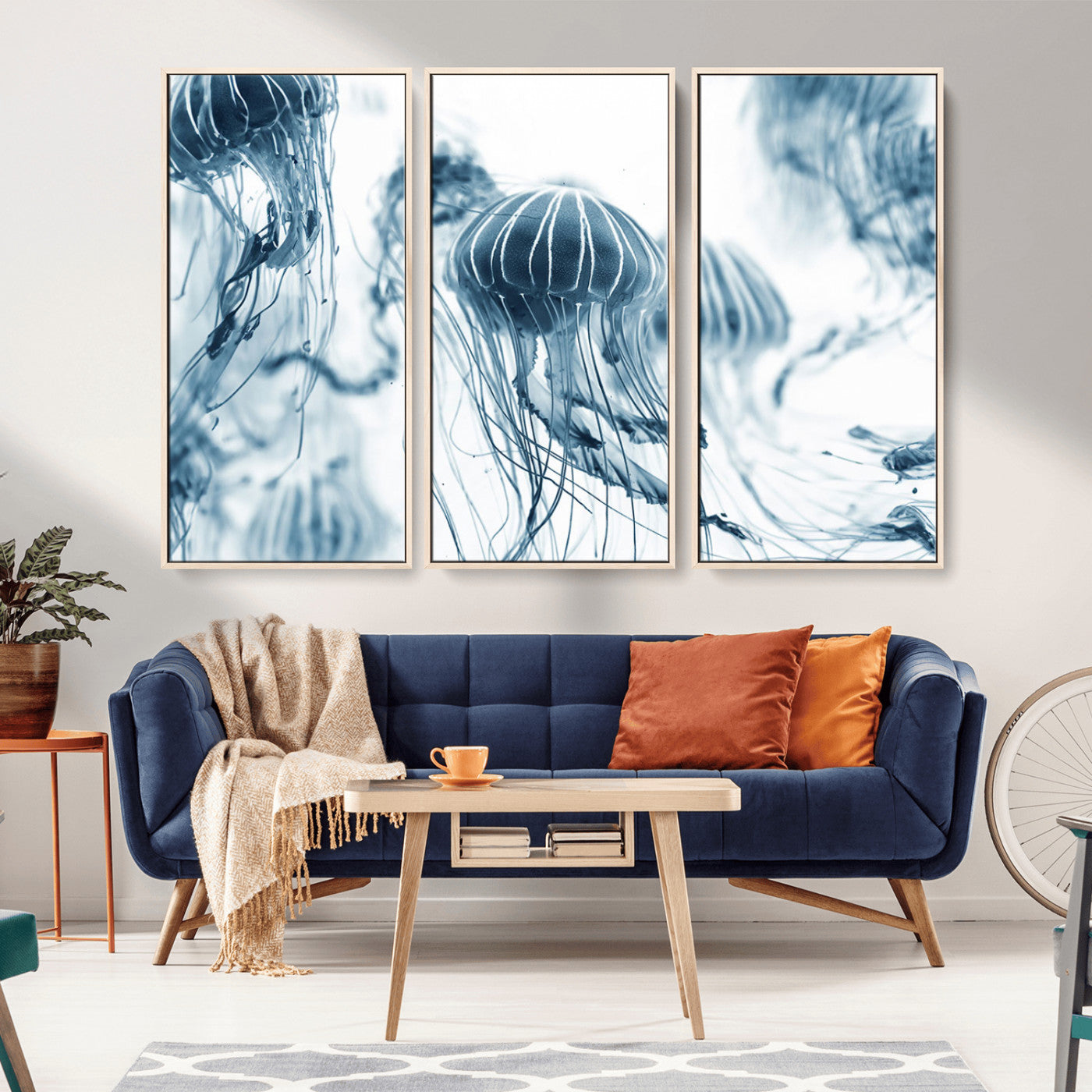 MGV-FC-48X32-3P - Abstract Jellyfish Canvas Print Wall Art