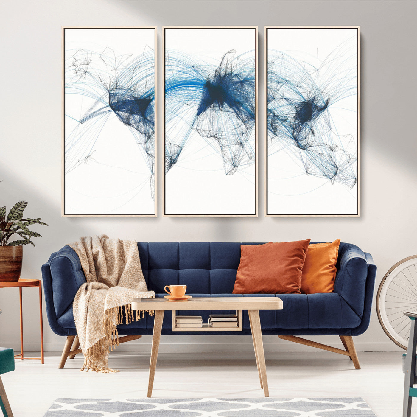 MGV-FC-48X32-3P - Push Pin World Map Canvas Print – Framed Wall Art for Couples to Track Their Travels – Anniversary