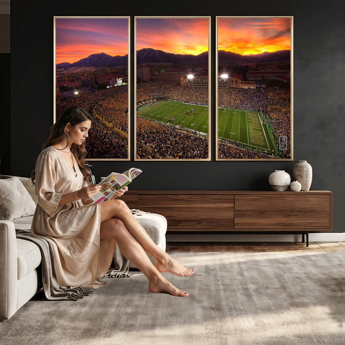 84649-MGV-CV-36X24 - Folsom Field, University of Colorado Buffaloes Football, Extra Large Game Room Wall Decor