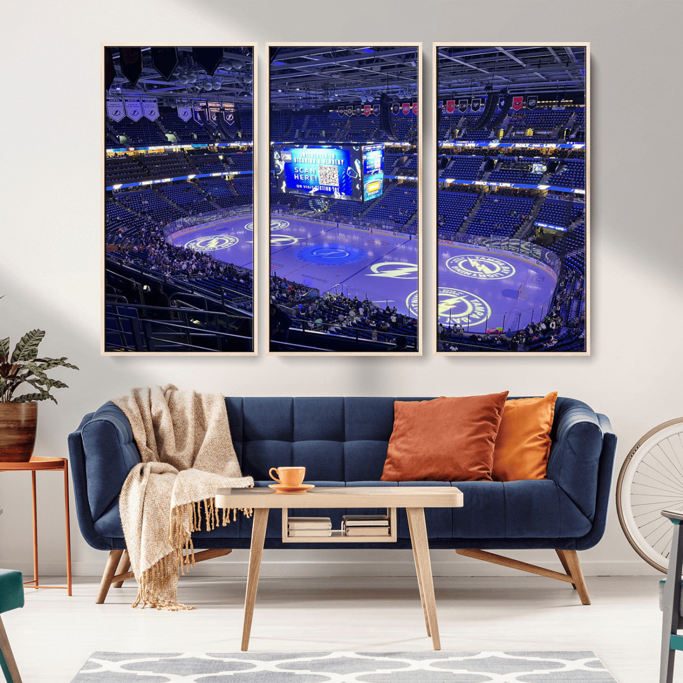 MGV-FC-48X32-3P - Amalie Arena Florida Wall Art Canvas Print - NHL Hockey Stadium Print Wall Art