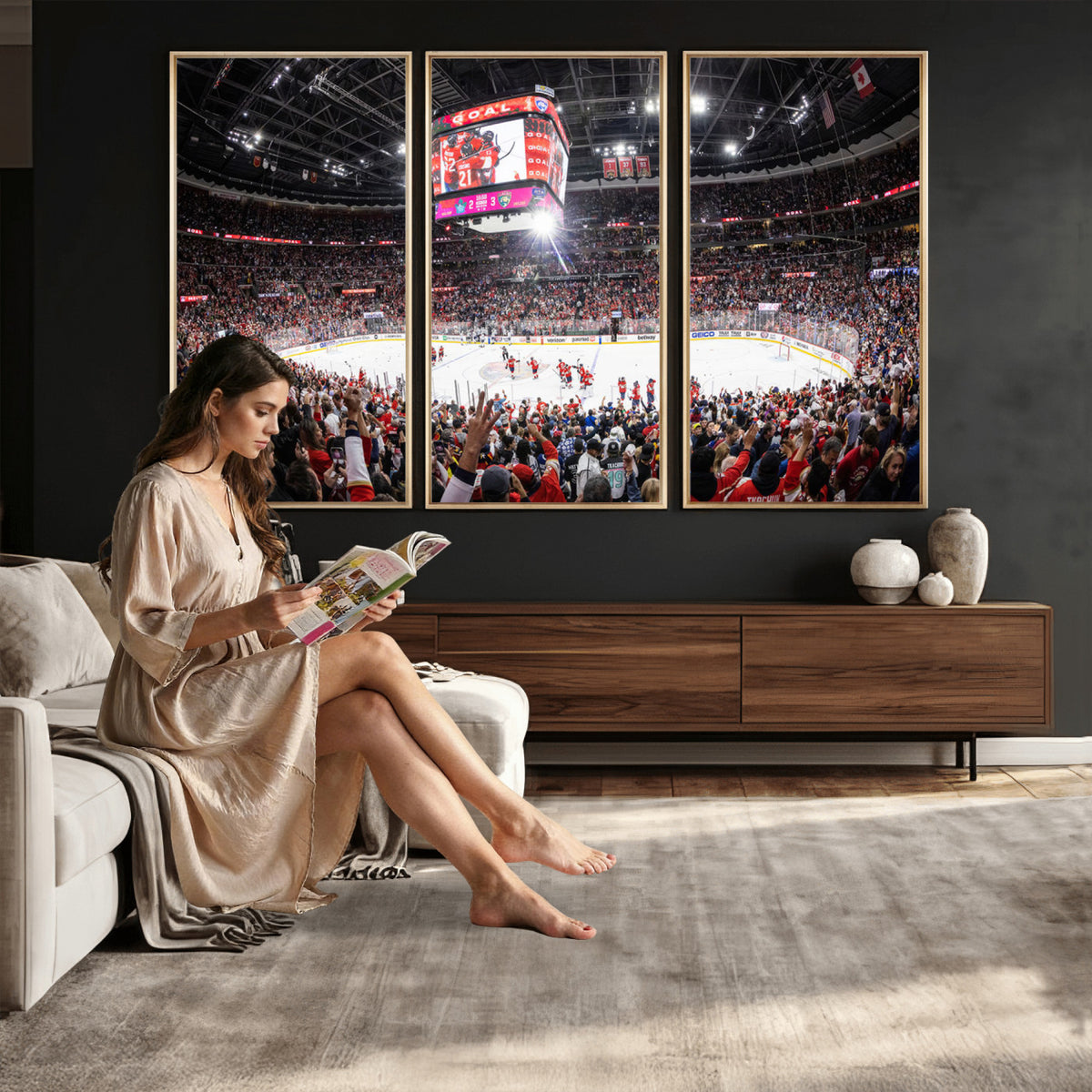 15750-MGV-CV-36X24 - Amerant Bank Arena Wall Art Canvas Print, Hockey Arena