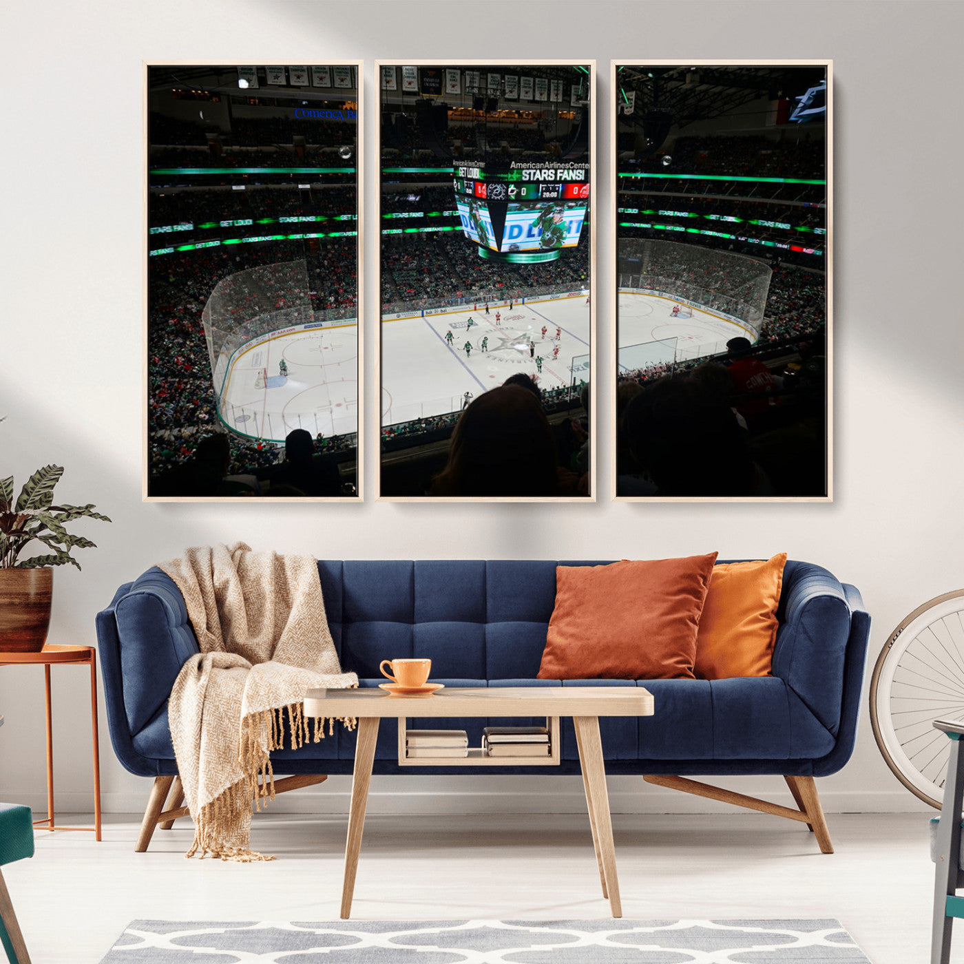 MGV-FC-48X32-3P - American Airlines Center Dallas Stars Wall Art Canvas Print - Dallas Hockey Arena Stadium Print