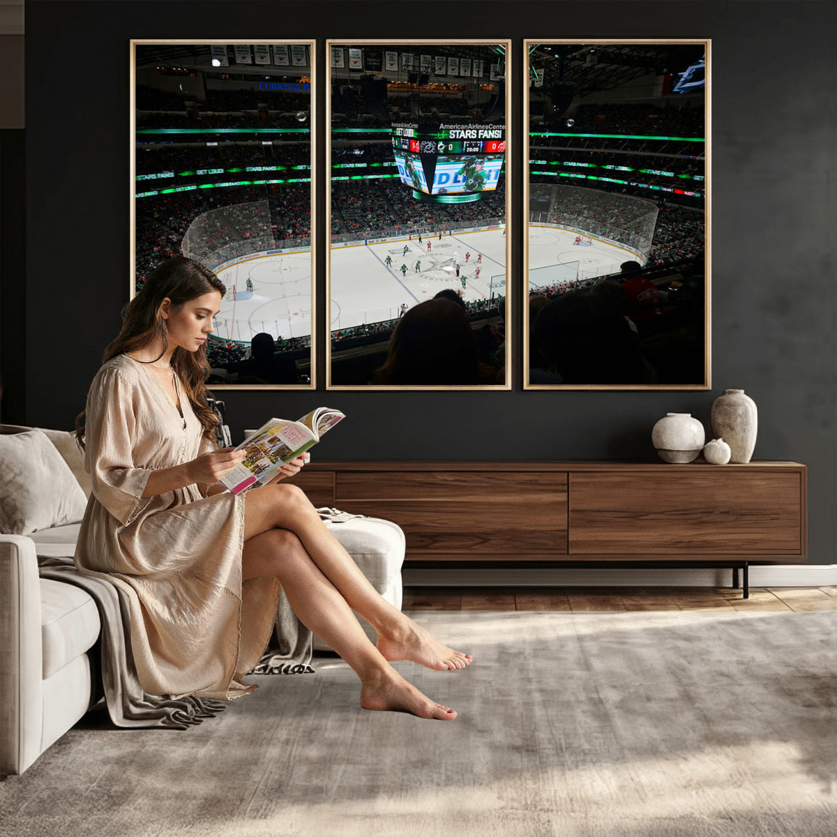 13876-MGV-CV-36X24 - American Airlines Center Dallas Stars Wall Art Canvas Print