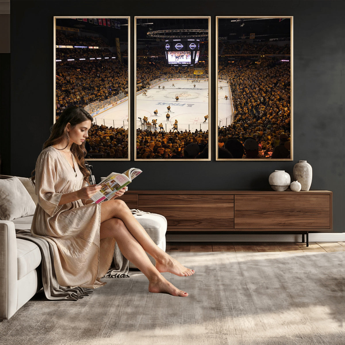 99407-MGV-CV-36X24 - Bridgestone Arena - Nashville Predators Hockey Team Print - Nashville Wall Art Canvas Print