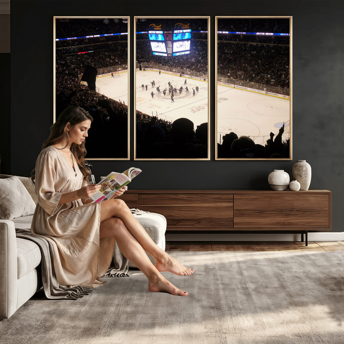 22497-MGV-CV-36X24 - Canada Life Centre Wall Art | Winnipeg Jets Hockey Team Print Canvas | Ready to Hang | Winnipeg Wall