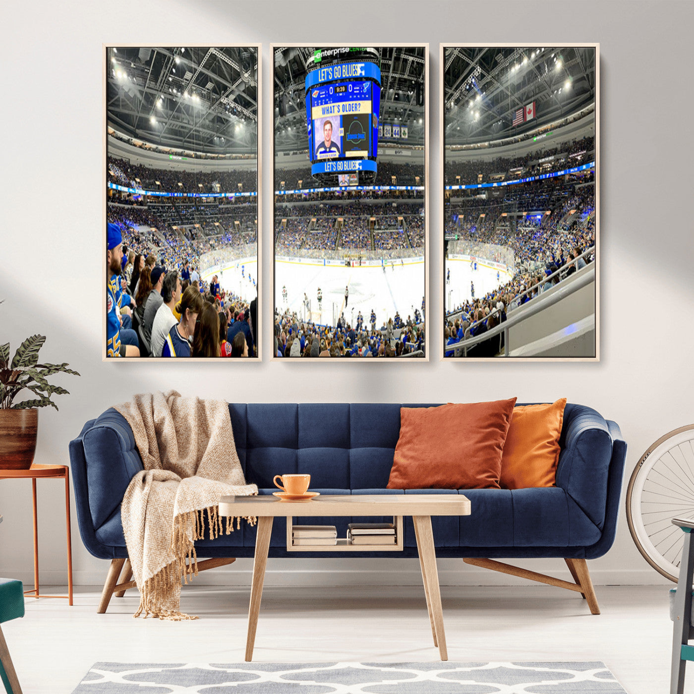 MGV-FC-48X32-3P - Enterprise Center | Missouri St. Louis Blues Ice Hockey Stadium Wall Art | Canvas Print | Ready to