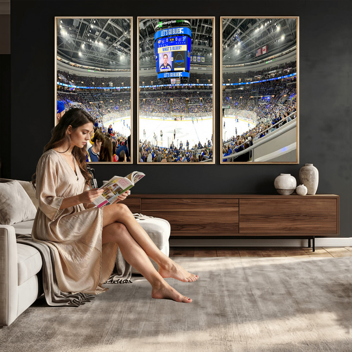 55708-MGV-CV-36X24 - Enterprise Center, Missouri St. Louis Blues Ice Hockey