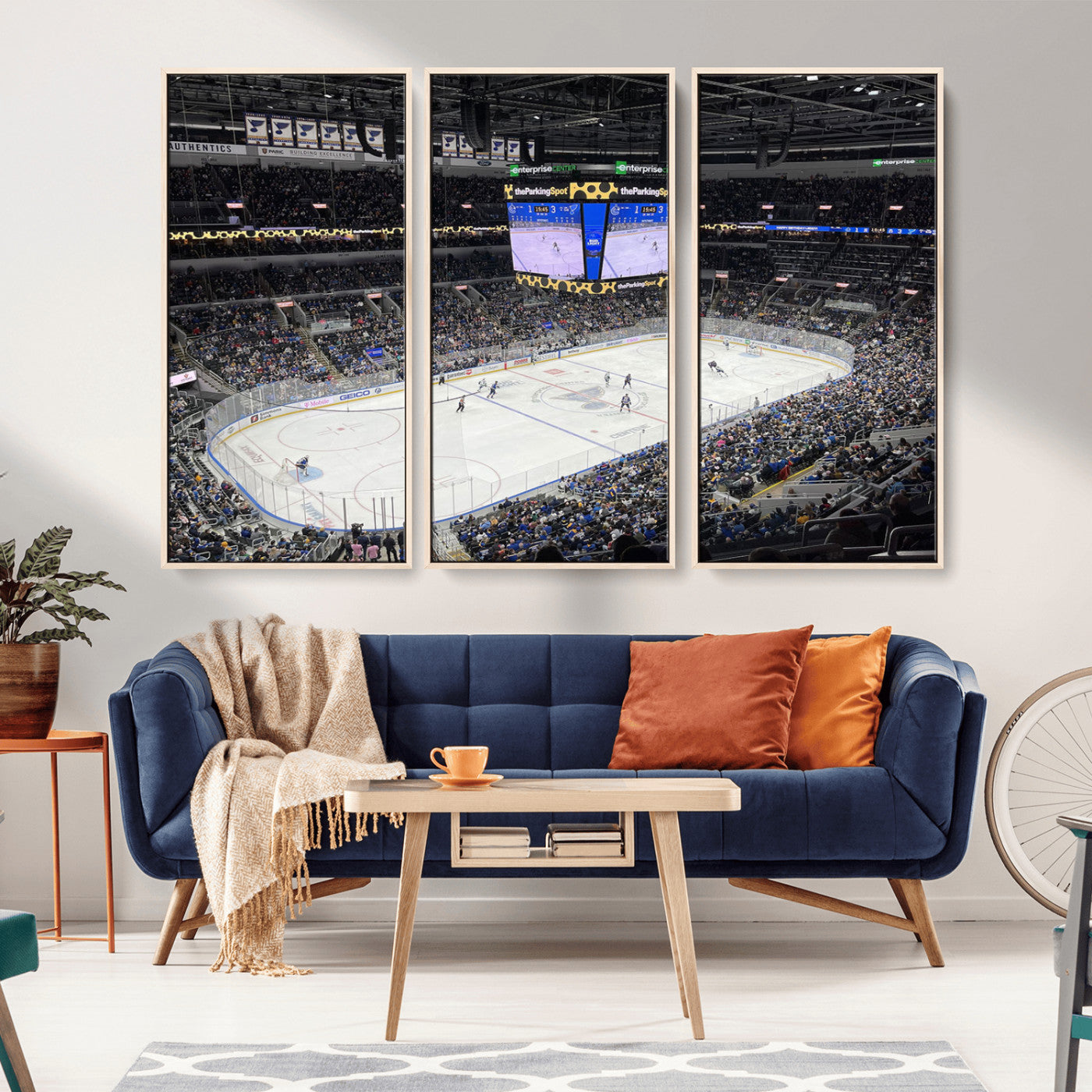 MGV-FC-48X32-3P - Enterprise Center Missouri St. Louis Blues Hockey Stadium Wall Art Canvas Print