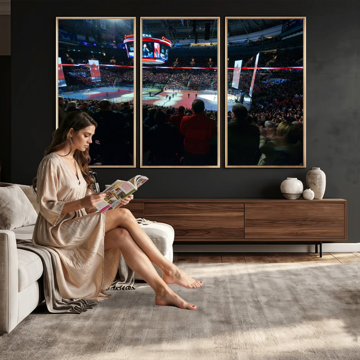 84945-MGV-CV-36X24 - Rogers Arena Vancouver Canucks Ice Hockey Stadium Wall Art