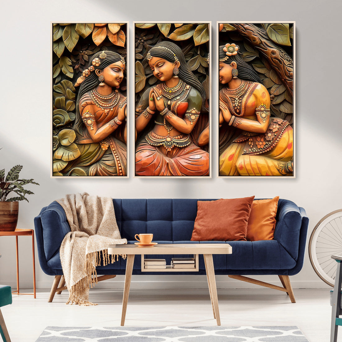 Indian Woman Statue Wall Art Canvas Print