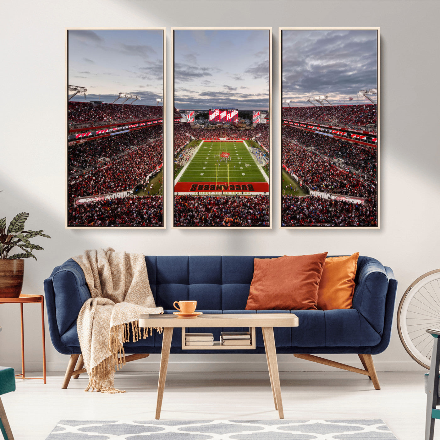 MGV-FC-48X32-3P - Florida Tampa Raymond James Stadium Wall Art Canvas Print - NFL Football Stadium Print Canvas