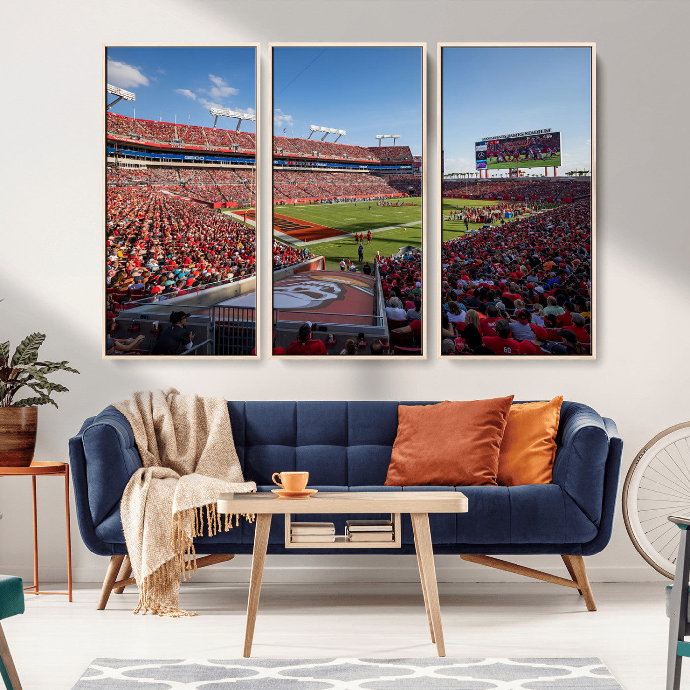MGV-FC-48X32-3P - Florida Tampa Raymond James Stadium Wall Art Canvas Print - NFL Football Stadium Print