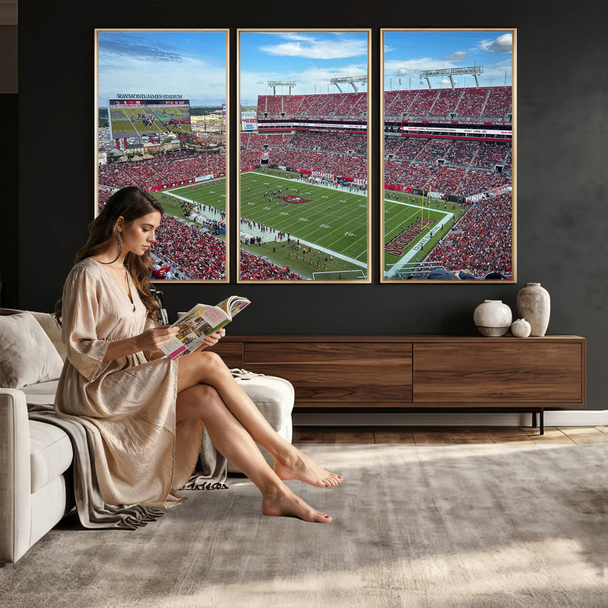52828-MGV-CV-36X24 - Florida Tampa Raymond James Stadium Wall Art Canvas Print - NFL Football Stadium Print Canvas
