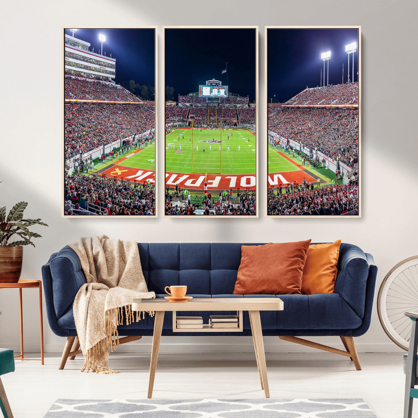 MGV-FC-48X32-3P - NC State Wolfpack Canvas Print - Raleigh Carter-Finley Stadium Wall Art, Football Team Canvas Print