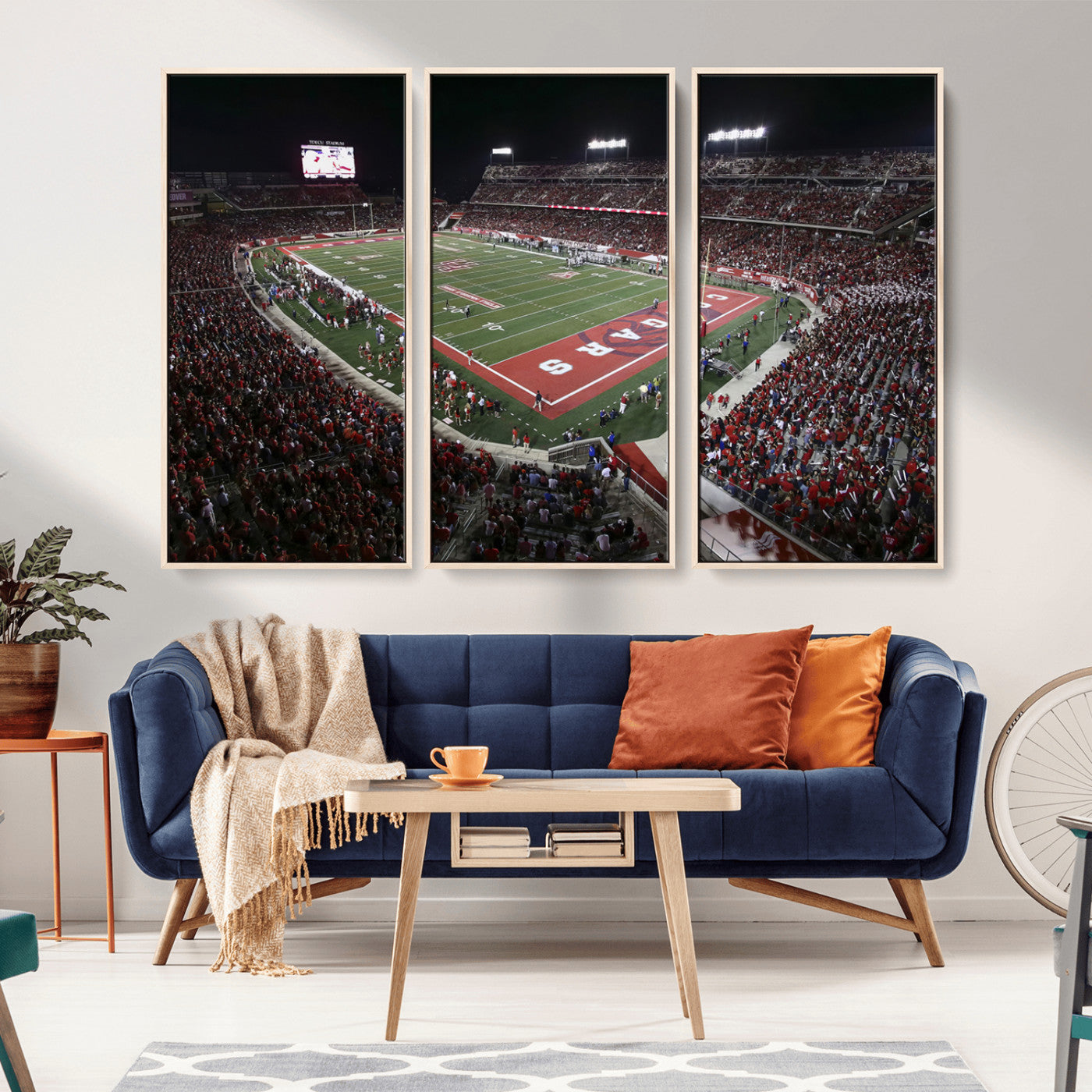 MGV-FC-48X32-3P - Houston Cougars Football Team Print - Houston TDECU Stadium Wall Art Canvas Print