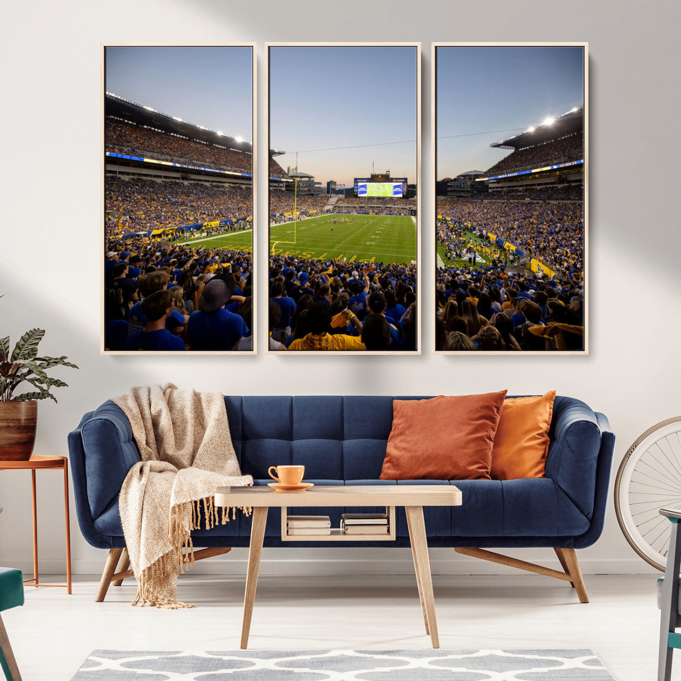 MGV-FC-48X32-3P - Pittsburgh Panthers Football Team Print - Pittsburgh Acrisure Stadium Wall Art Canvas Print