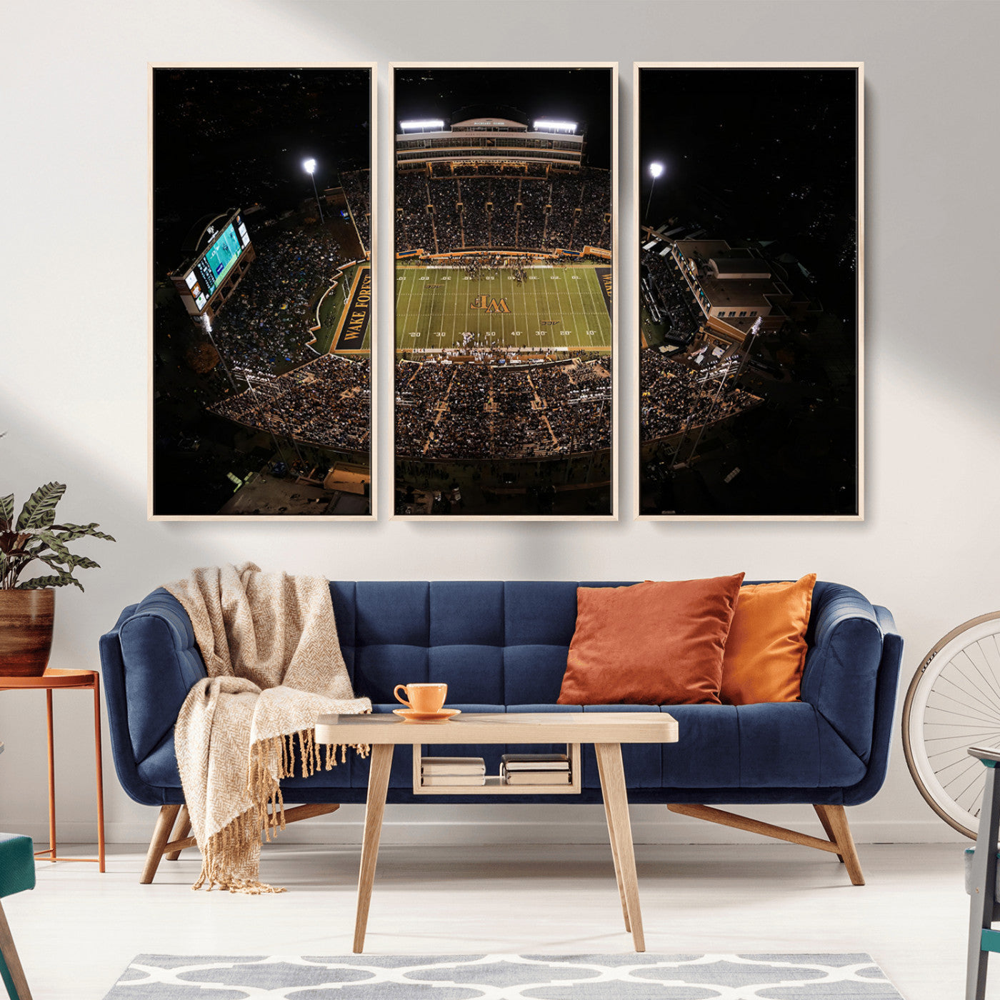 MGV-FC-48X32-3P - Wake Forest University Demon Deacons Canvas Printi, Football Team Print - Winston-Salem Allegacy