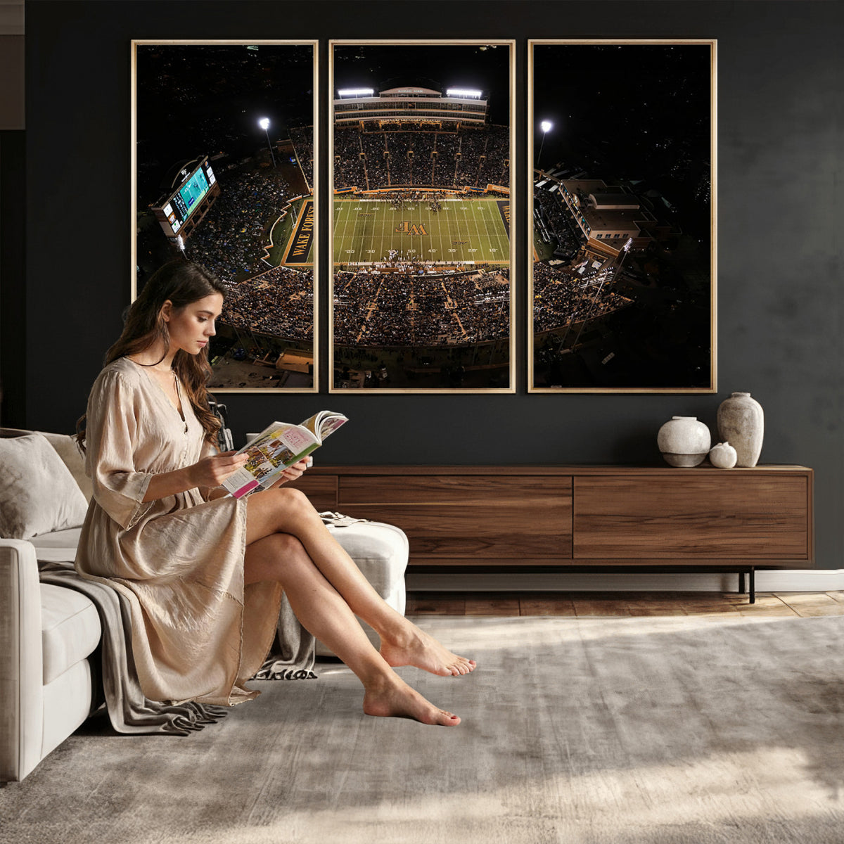 20605-MGV-CV-36X24 - Wake Forest University Demon Deacons Canvas Print, Football Team Wall Art